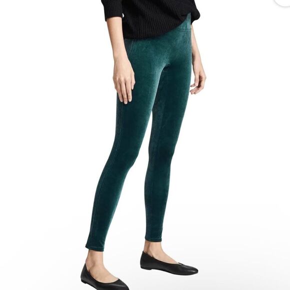 Spanx Emerald Green Festive Velvet Shaping Leggings size‎ 3X - Picture 1 of 7